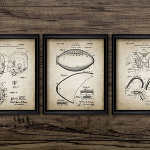Juego de 3 cuadros de fútbol para pared, fútbol americano imprimible, Superbowl, campo de juego, deportes estadounidenses, dormitorio de fútbol n.° 799 DESCARGA INMEDIATA