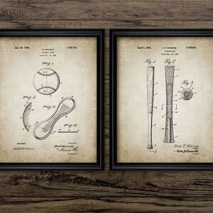 Baseball Patent Set Of 2, Printable Baseball Art, Baseball Poster, Baseball Superfan Bedroom, Baseball Fan Gift Idea #451 INSTANT DOWNLOAD