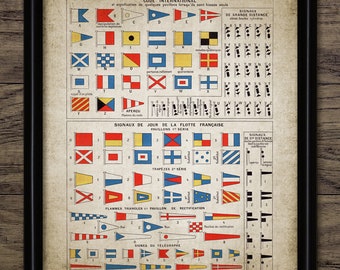 Signal Flag Wall Art, Printable Maritime Signal Flags, Sailing, Navy Banners, Telegraph, Nautical Communication #3165 INSTANT DOWNLOAD
