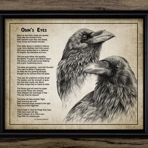 Odin&#39;s Eyes Poem, Printable Viking Wall Art, Norse Mythology Raven Hugin and Munin Poem Wall Art #3894 INSTANT DOWNLOAD