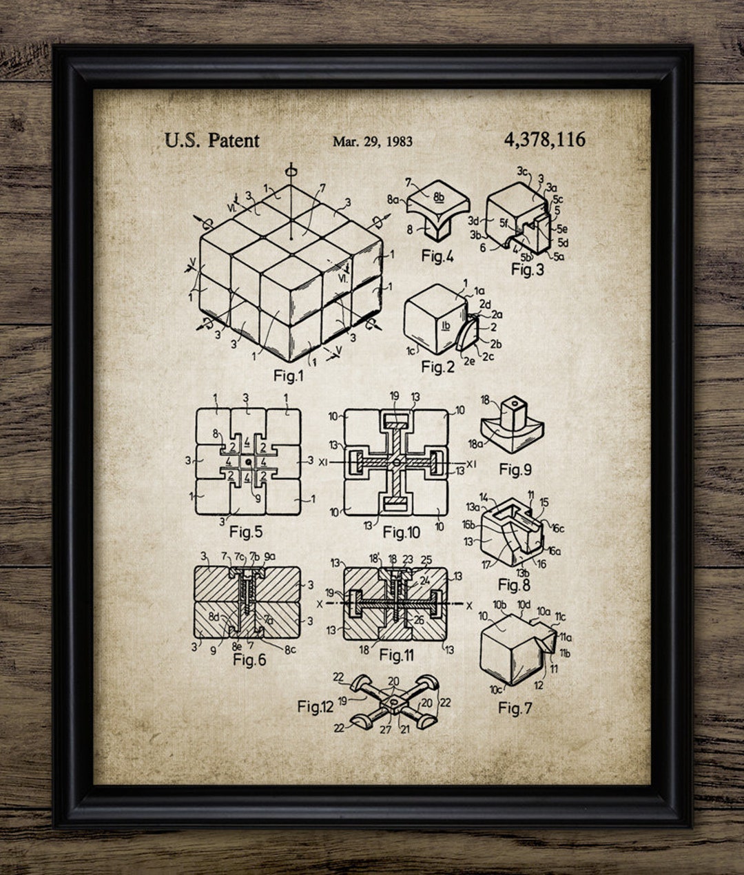 Rubik's Cube Wall Art, Printable Puzzle Game, 3D Combination Puzzle ...