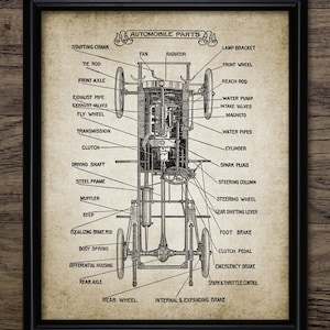 Vintage Car Chassis Wall Art, Printable Classic Car, Motor Car Enthusiast, Automobile Art, Garage Art #331 INSTANT DOWNLOAD