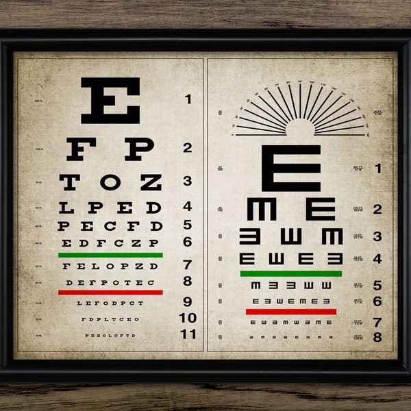 Eye Test Wall Art. Printable Eye test, Physician Poster, Optician Gift Idea, Optometry, Optometrist Health Care #786 INSTANT DOWNLOAD