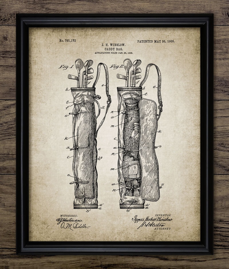 ゴルフキャディウォールアート、印刷可能なゴルフアート、ゴルフ
