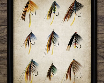 Fly Fishing Lure Wall Art, Printable Fishing Lure, Trout Fishing, Salmon Fishing, Fisherman, Angler, Fly Fishing #822 INSTANT DOWNLOAD