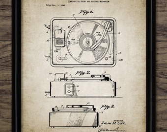 Retro Plattenspieler Wandbild, 1950er Plattenspieler Retro Wandbild, Plattenspieler Wandbild, Musikzimmer #1386 SOFORT DOWNLOAD