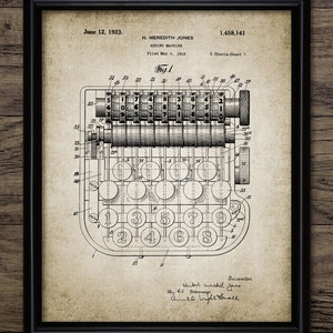 Mechanical Counting Machine Wall Art, Printable Calculator, Mechanical Engineering, Counter, Adding Machine #416 INSTANT DOWNLOAD