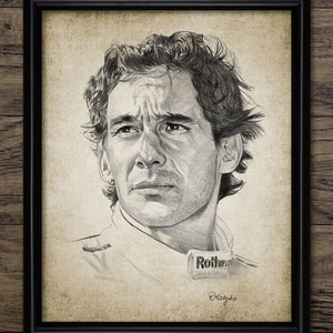 Ayrton Senna Print - Ayrton Senna Illustration - Formula One Champion - Ayrton Senna Drawing - Single Print #633 - INSTANT DOWNLOAD