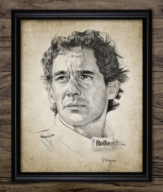Ayrton Senna Print - Ayrton Senna Illustration - Formula One