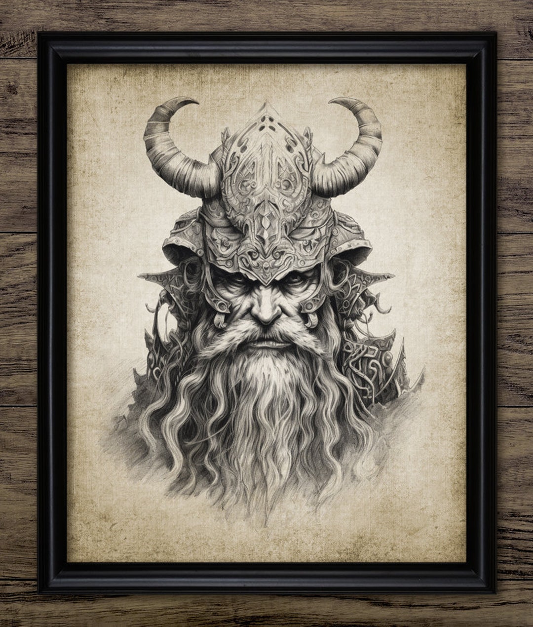 Viking Warrior Wall Art, Printable Viking Art, Odin, Thor, Norse