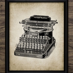 1895 Typewriter Wall Art, Printable Yost No 4 Typewriter, Office, Typewriting, Typist, Author, Novelist, Typing #340 INSTANT DOWNLOAD