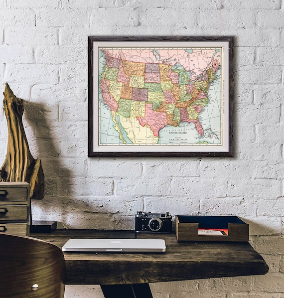 Map Of The United States, Printable US Map, North America, United States Map, United States Geography INSTANT DOWNLOAD #2212