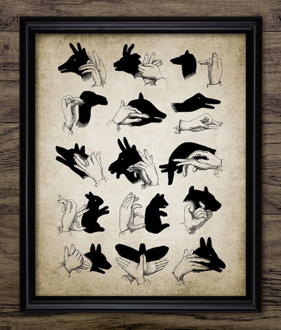 Finger Shadow Puppet Wall Art Printable Finger Shadow Instruction