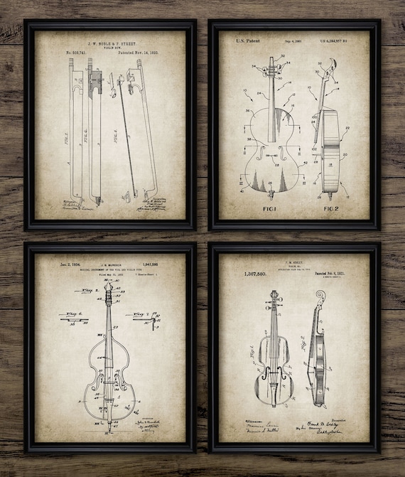 Viol and Violin Patent Poster Violoncello and Double-bass 