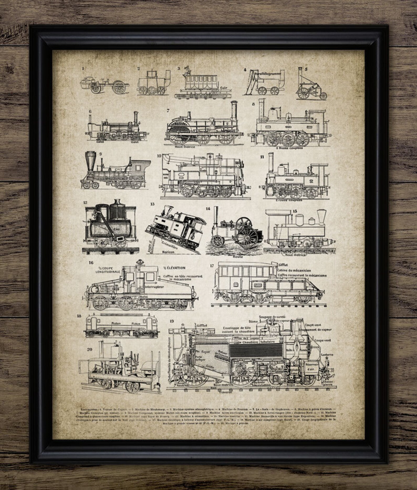 Vintage Railroad Wall Art Printable Train Steam Locomotive - Etsy
