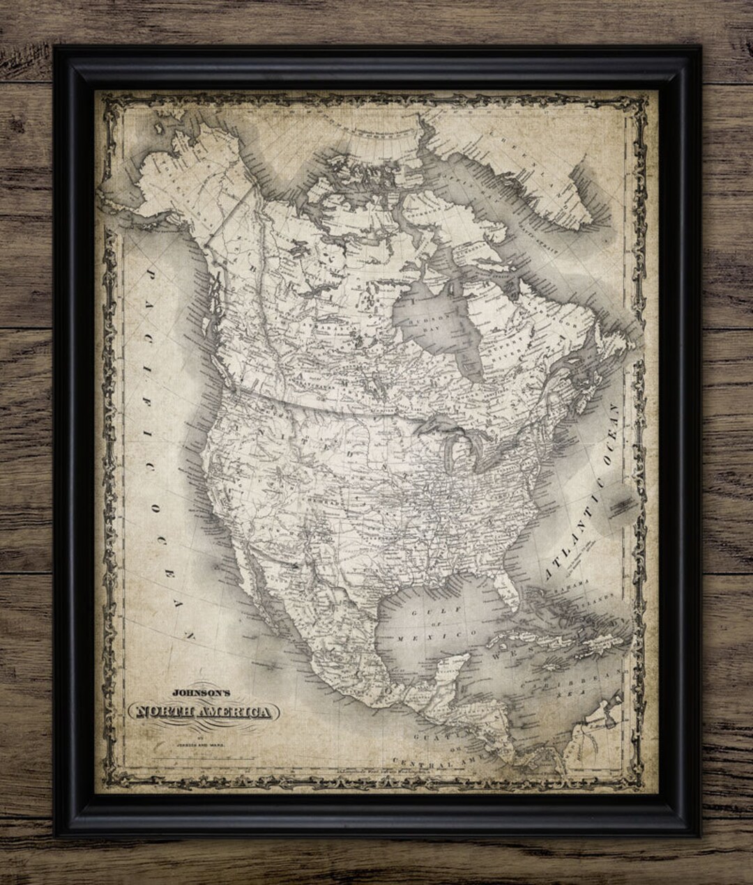 Antique 1862 Map of North America (prior to Purchase of Alaska), United ...