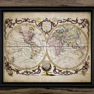 世界地図ウォールアート、印刷可能な世界地図、地理、探検家、発見、リビングルーム、パイオニア、新しい世界地図 #2530 即時ダウンロード
