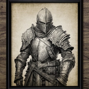 Knight Wall Art, Printable Knight In Armour, Medieval Knight, Warrior, Plate Armour, Soldier, Military, Chivalry #4298 INSTANT DOWNLOAD