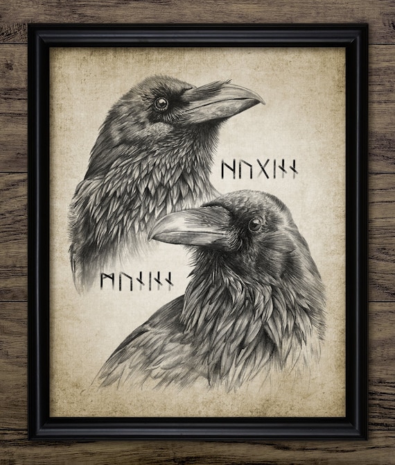 Hugin and Munin Ravens, Printable Viking Wall Art, Norse Mythology Raven  Huginn and Muninn Wall Art 3895 INSTANT DOWNLOAD - Etsy