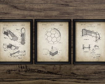 Football Wall Art Set Of 3, Printable Soccer, Football Pitch, Soccer Field, Football Art, Football Team, Soccer Ball #833 INSTANT DOWNLOAD