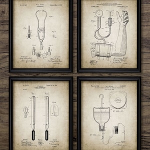 Doctor Patent Print Set Of 4 - Medical Practice - Medical Equipment Design - Doctor Wall Art - Set Of Four Prints #625 -INSTANT DOWNLOAD