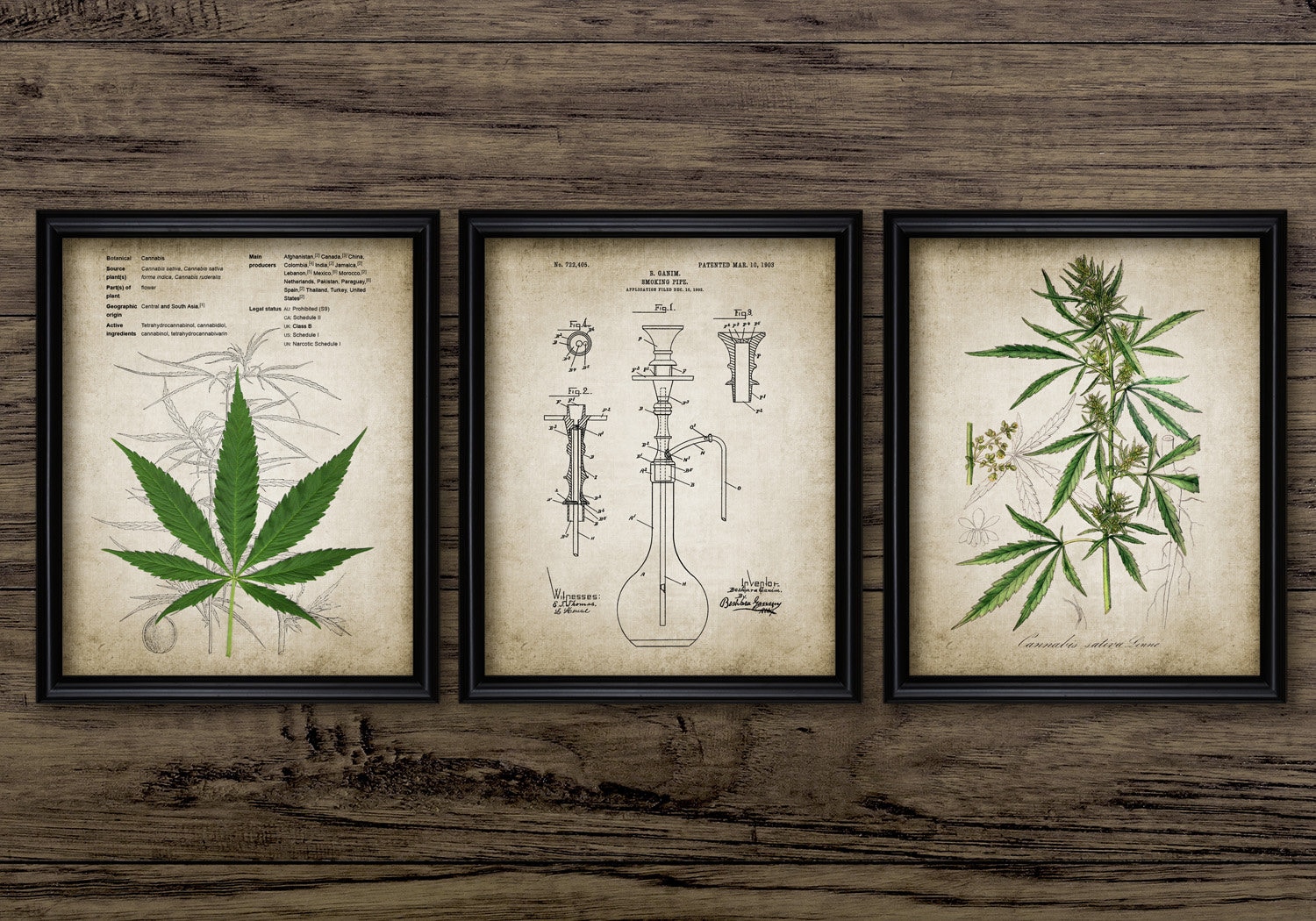 Vintage Cannabis Wall Art Set of 3, Printable Cannabis Plant, Medicinal  Cannabis Smoking Pipe #3064 INSTANT DOWNLOAD - Etsy, image size:1500x1050