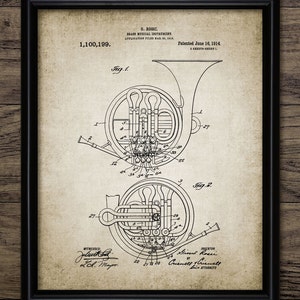 French Horn Wall Art, Printable Brass Instrument, Music Room, Brass Band, Musician, Orchestra, Wind Instrument #844 INSTANT DOWNLOAD