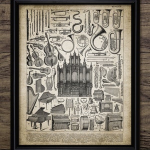 Music Wall Art, Musical Instruments, Printable Music Decor, Classical Music, Vintage Music Decor, Musician Gift Idea  #3592 INSTANT DOWNLOAD