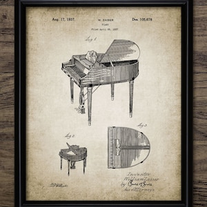 Vintage Piano Wall Art, Printable Piano Design, Musician, Music Room, Pianist, Musical Instrument, Orchestra #1058 INSTANT DOWNLOAD
