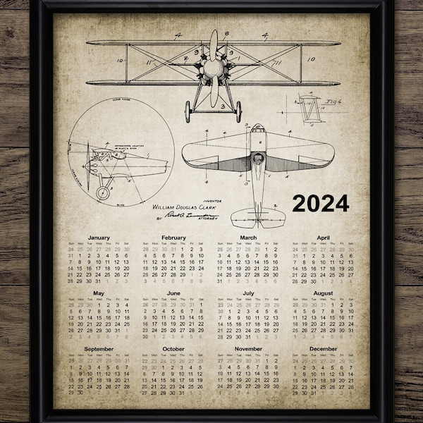 2024 Aircraft Calendar Etsy