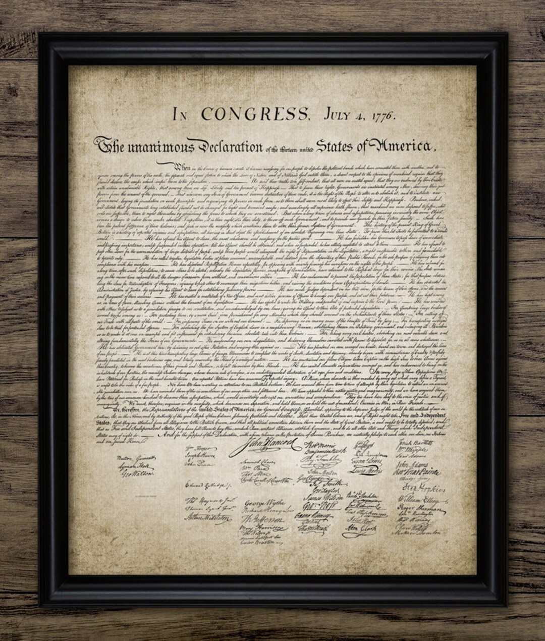 declaration of independence wall hangar