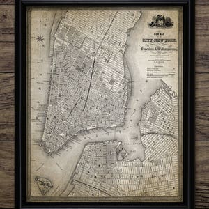 New York Map, druckbare Karte New York, Big Apple, NYC, New York, Wand, Kunst, Straßenkarte, Stadtplan #2454 SOFORT DOWNLOAD