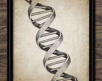Art mural ADN, acide désoxyribonucléique imprimable, double hélice, code génétique, biologie génétique, généticien, science #2427 TÉLÉCHARGEMENT IMMÉDIAT
