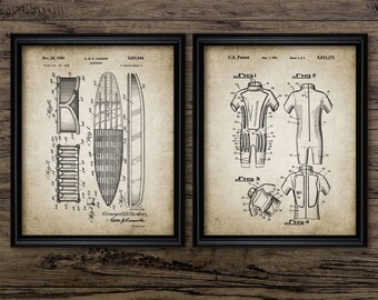 Surfing Wall Art Set Of 2, Printable Surfboard, Water Sport, Wet Suit, Waves, Beach, Surfing, Bodyboarding #1136 INSTANT DOWNLOAD
