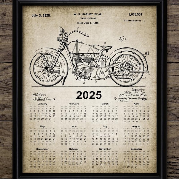 Motorcycle Calendar 2025 Etsy