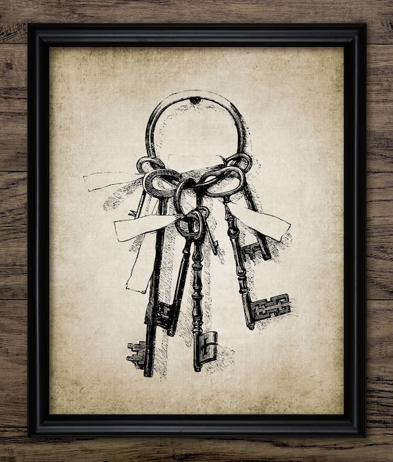 Vintage Keys Wall Art, Printable Keys, Housewarming Gift Idea,  House-Warming Party, Rustic Skeleton Keys #399 INSTANT DOWNLOAD