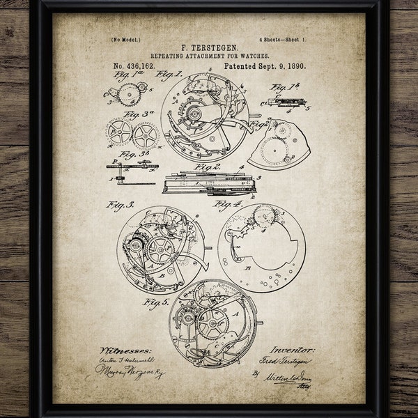 Watch Design Wall Art, Printable Timepiece Movement, Watch Mechanism, Watch Maker, Clockwork, Horologist #3868 INSTANT DOWNLOAD