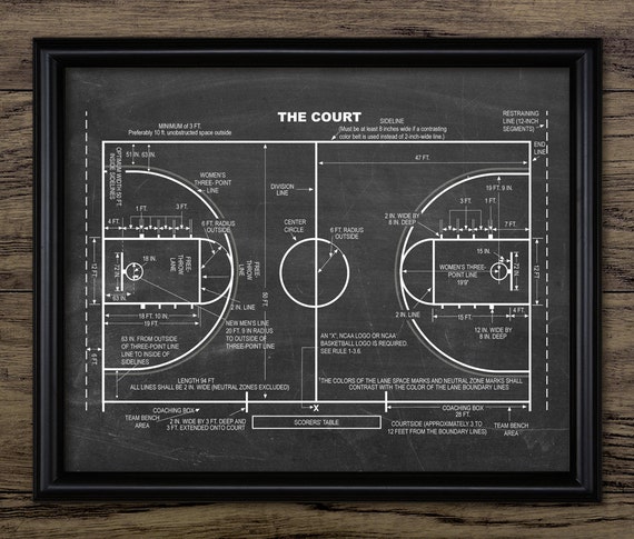 Basketball Court Patent Print Basketball Court Design Etsy