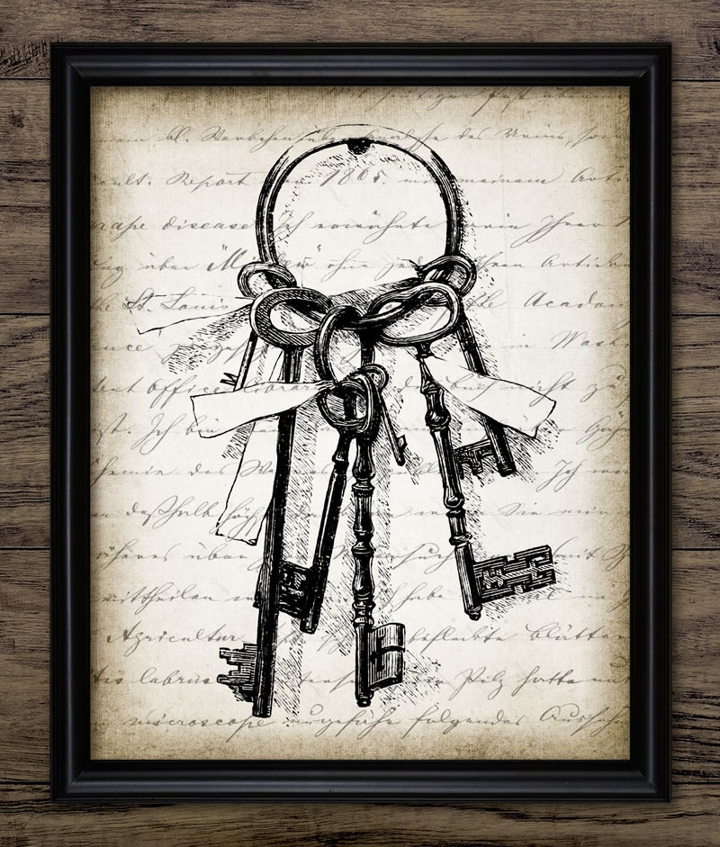 skeleton key and lock drawing