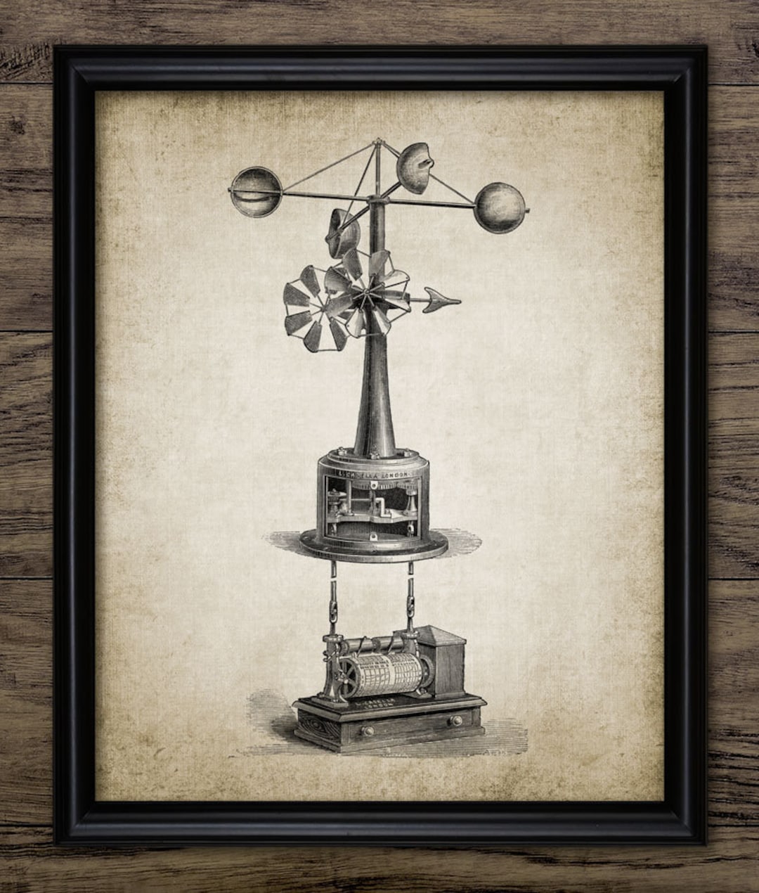 絵画　大型　「Weather Expert」 Meteorology Wall Art, Printable Weather Instrument, Vintage
