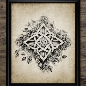Art mural motif celtique, noeud celtique imprimable, sabbats, solstice, équinoxe, triquetra, païen, druides, Avalon #4116 TÉLÉCHARGEMENT IMMÉDIAT