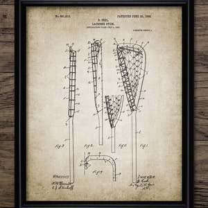 Lacrosse Stick Patent Print - 1908 Lacrosse Racquet - Lacrosse Sport - Vintage Lacrosse Gift Idea - Single Print #2212 - INSTANT DOWNLOAD