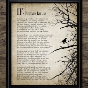 If Poem, Rudyard Kipling, Printable If Poem, Famous Poem, Printable Poem, Living Room Art, Victorian Wall Art #3659 INSTANT DOWNLOAD