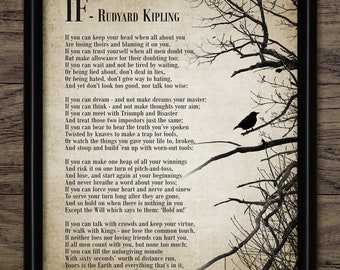 If Poem, Rudyard Kipling, Printable If Poem, Famous Poem, Printable Poem, Living Room Art, Victorian Wall Art #3659 INSTANT DOWNLOAD