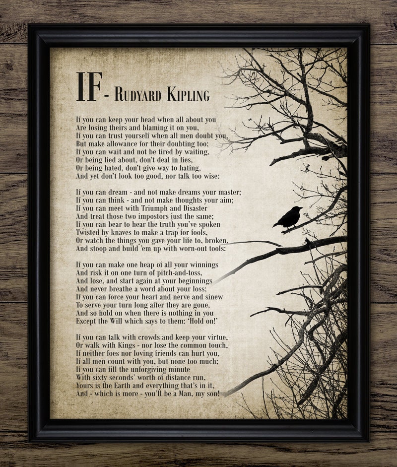 Prints IF By Rudyard Kipling Calligraphy Printable Calligraphy 