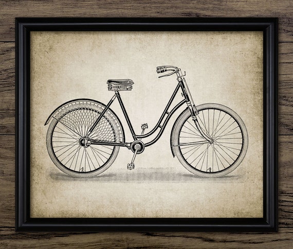 Vintage Bicycle Print Bicycle Design Bicycle Decor | Etsy