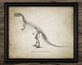 Dinosaur wall art, afdrukbare Ceratosaur, theropode dinosaurus, paleontologie, geologie wetenschap fossiel, dinosaurus slaapkamer # 2185 INSTANT DOWNLOAD