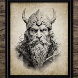 Thor Wall Art, Printable Viking God Art, Hammer-Wielding God Of Thunder, Lightening, Odin, Norse Warrior, Mythology #4112 INSTANT DOWNLOAD