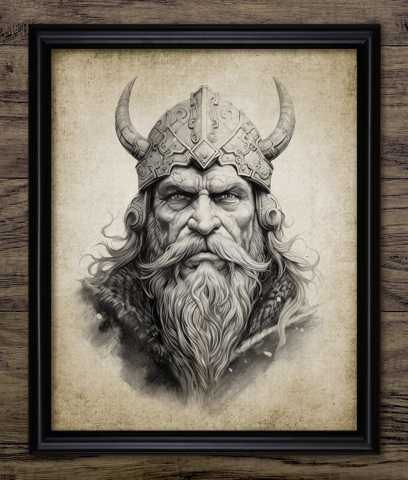 Thor Wall Art, Printable Viking God Art, Hammerwielding God of Thunder