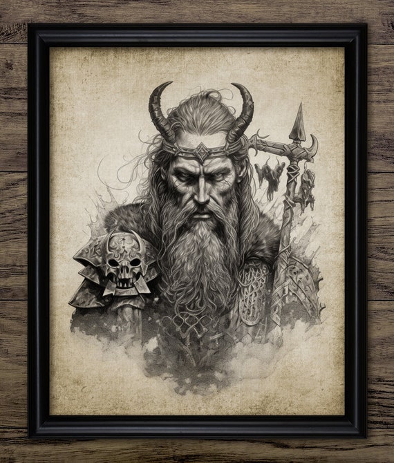 Download Odin With Norse Warriors Wallpaper